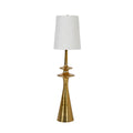 Lampadaire de 58.5 pouces en aluminium finition or avec abat-jour en lin
