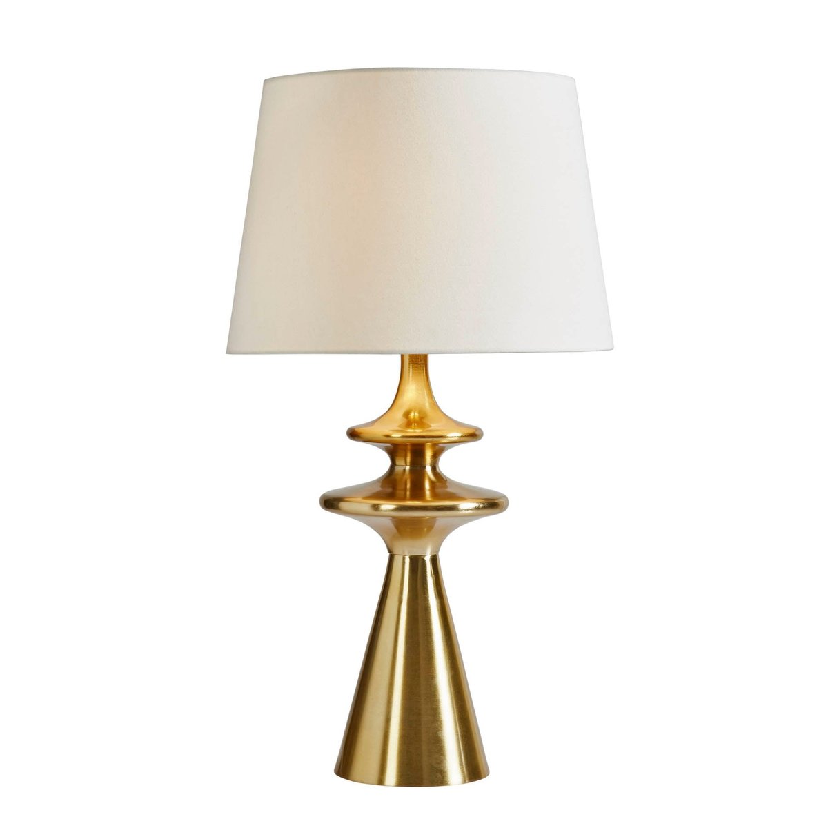 28-Inch Gold-Finish Aluminum Table Lamp with Linen Shade