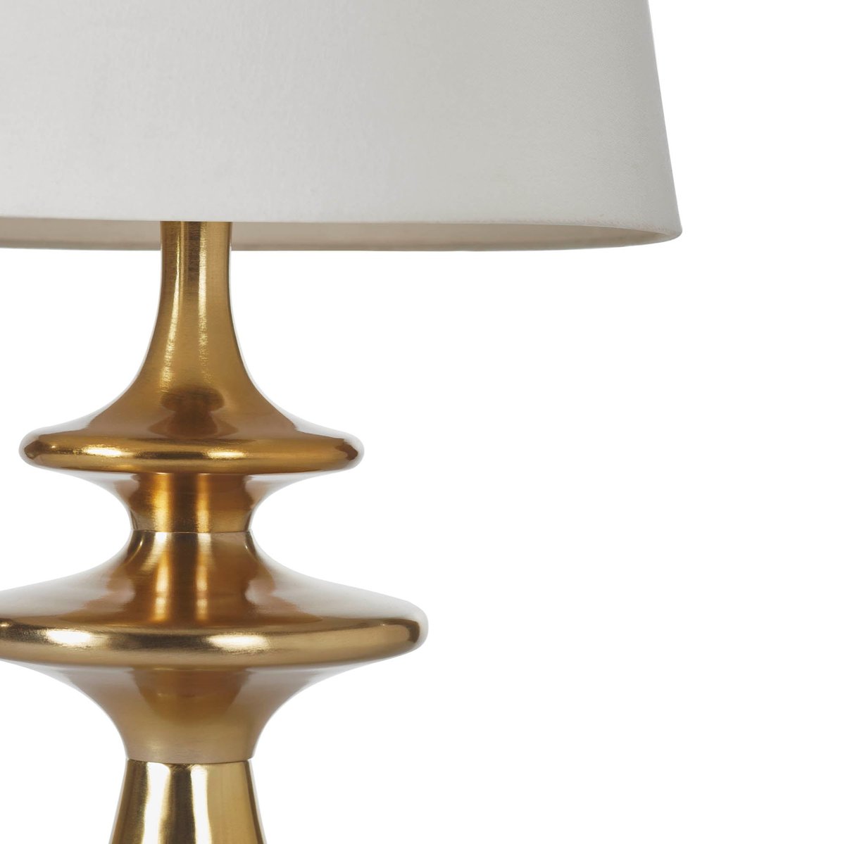 28-Inch Gold-Finish Aluminum Table Lamp with Linen Shade