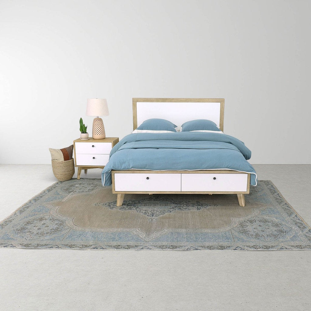 Lampe de table en céramique brun clair de 24 pouces avec abat-jour en lin