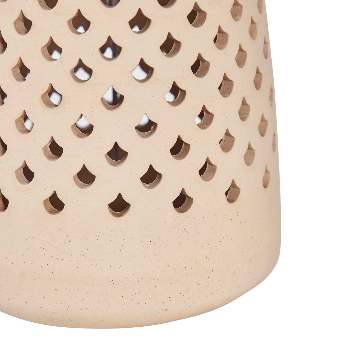Lampe de table en céramique brun clair de 24 pouces avec abat-jour en lin