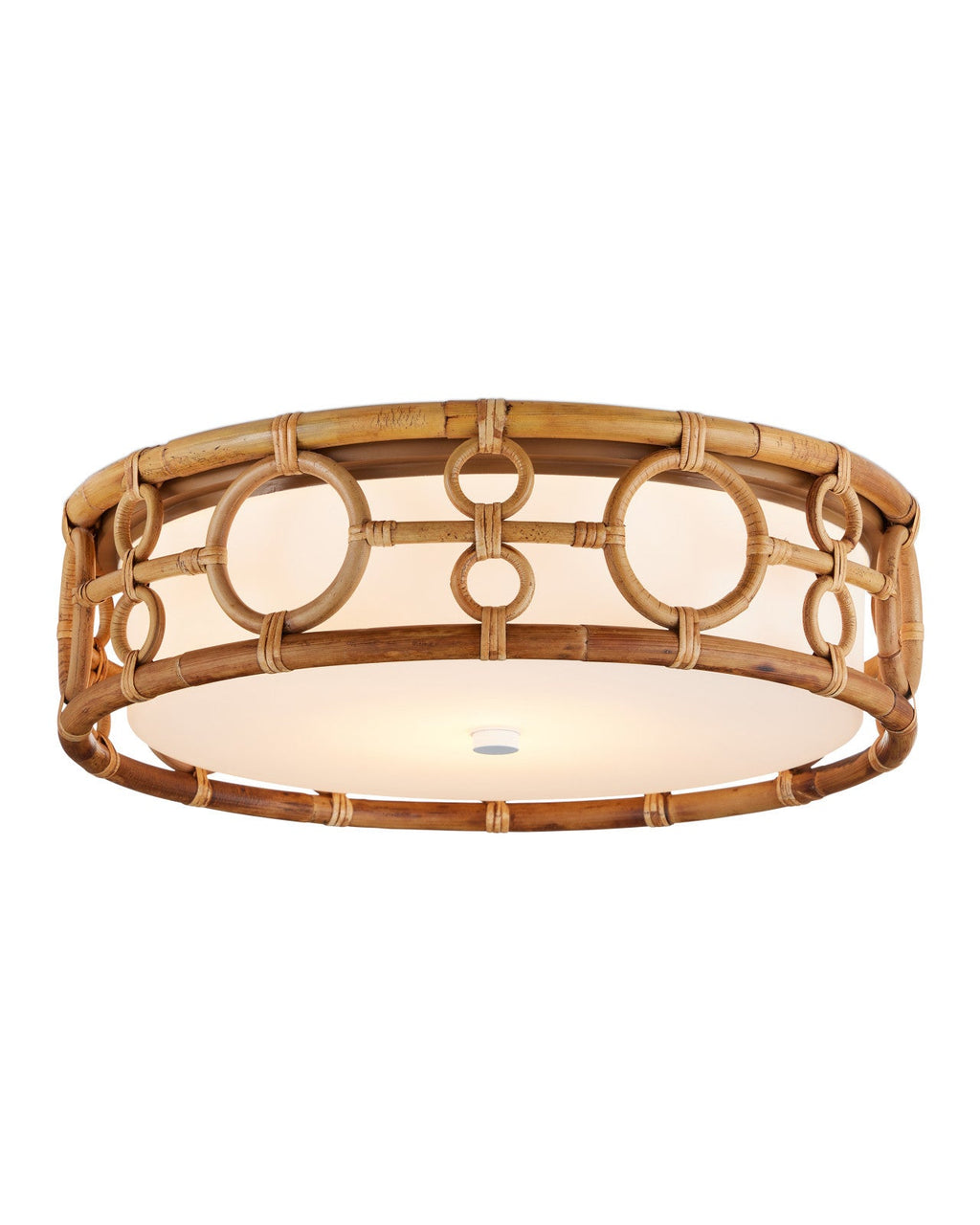 Plafoniera a filo LED in rattan naturale da 19.5 pollici