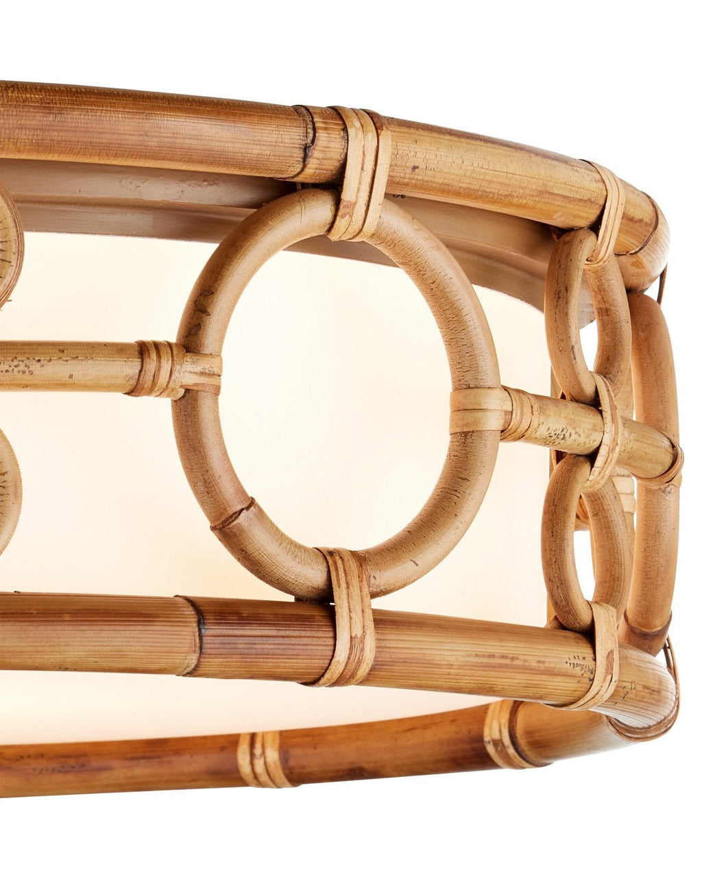 Plafoniera a filo LED in rattan naturale da 19.5 pollici