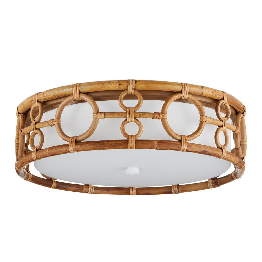 Plafoniera a filo LED in rattan naturale da 19.5 pollici