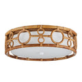 Plafoniera a filo LED in rattan naturale da 19.5 pollici