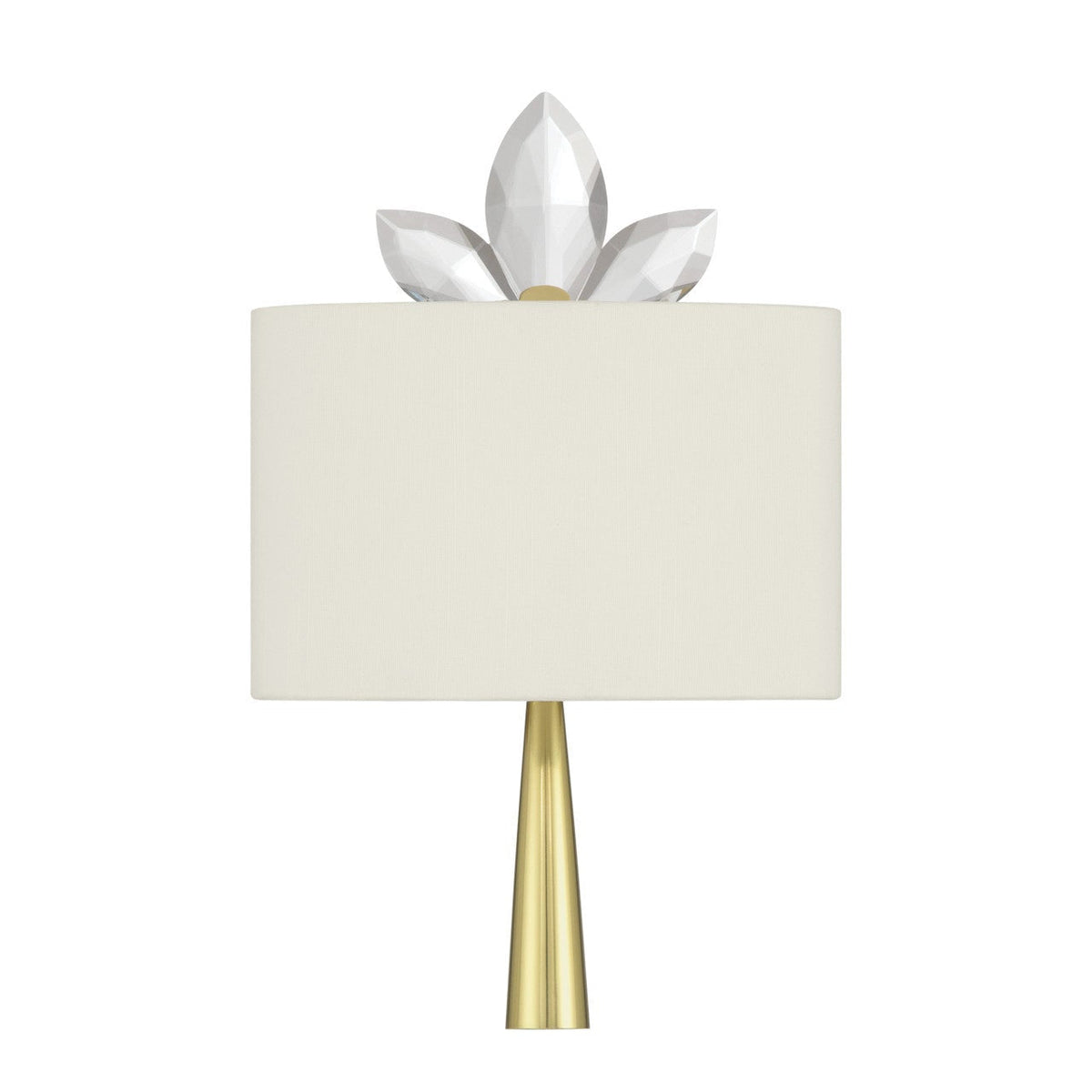 13.25-Inch Gold Brass Wall Sconce with Crystal Accents
