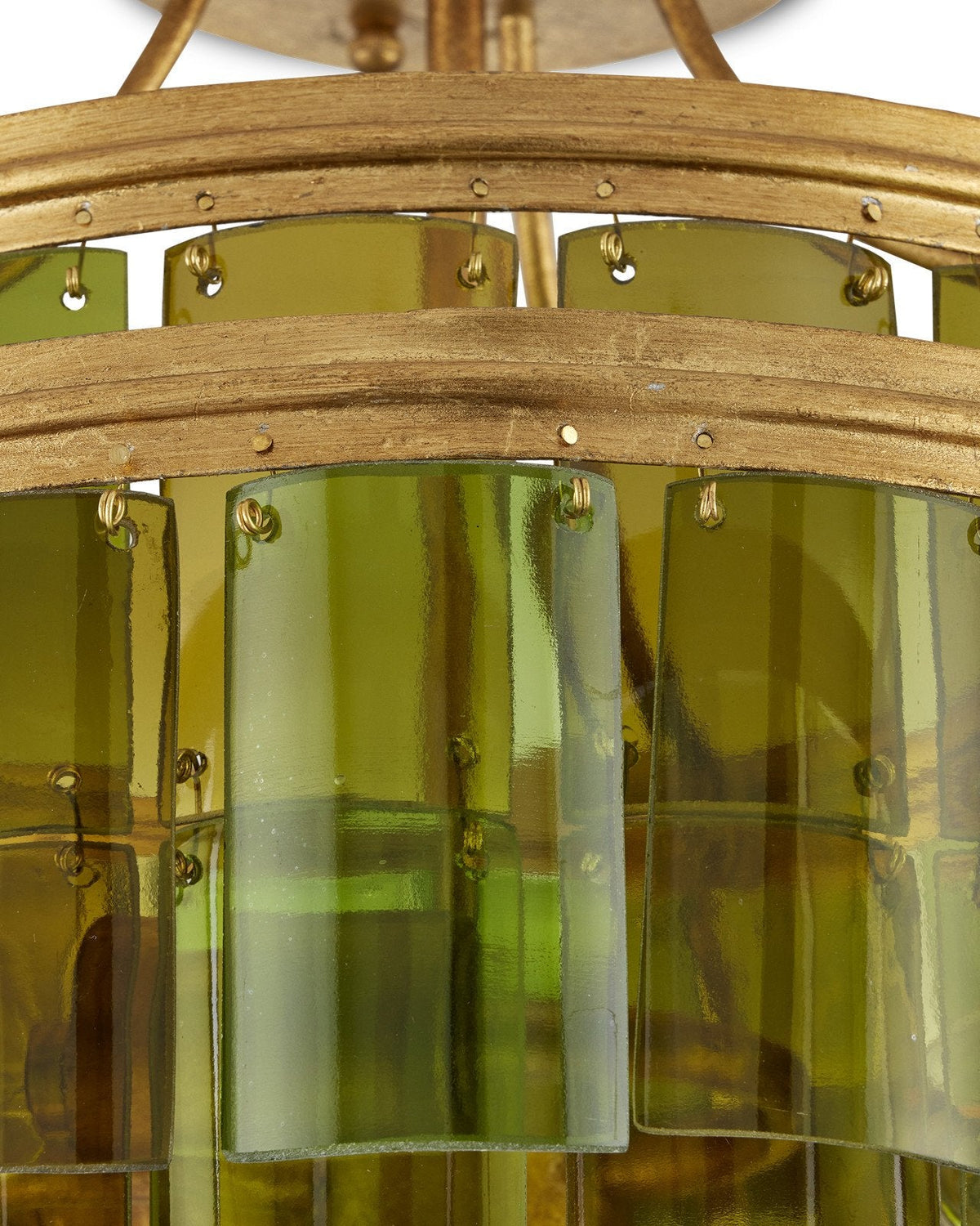 15.5-Inch Recycled Green Glass Semi-Flush Mount