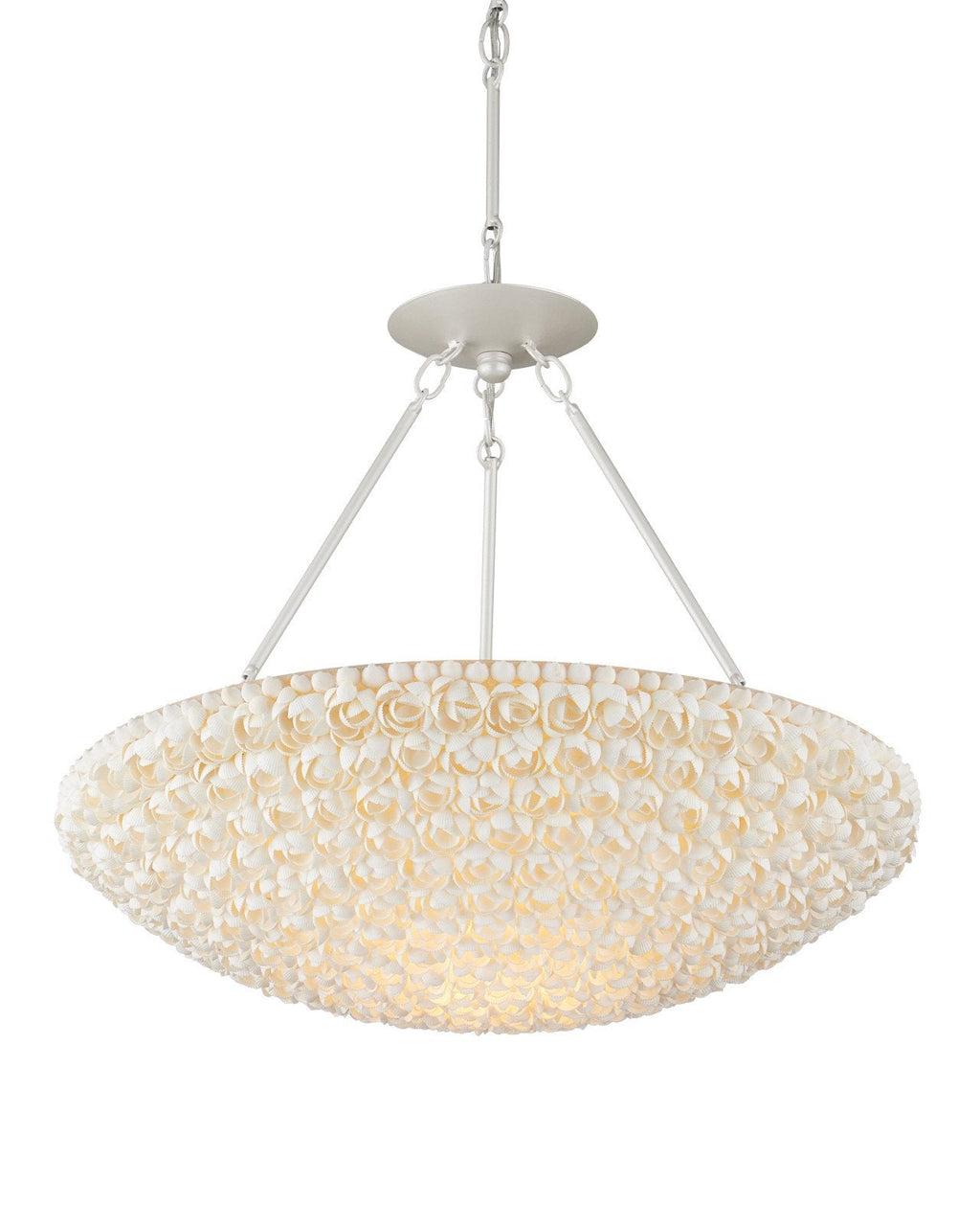 Layered Natural Shell LED Bowl Chandelier