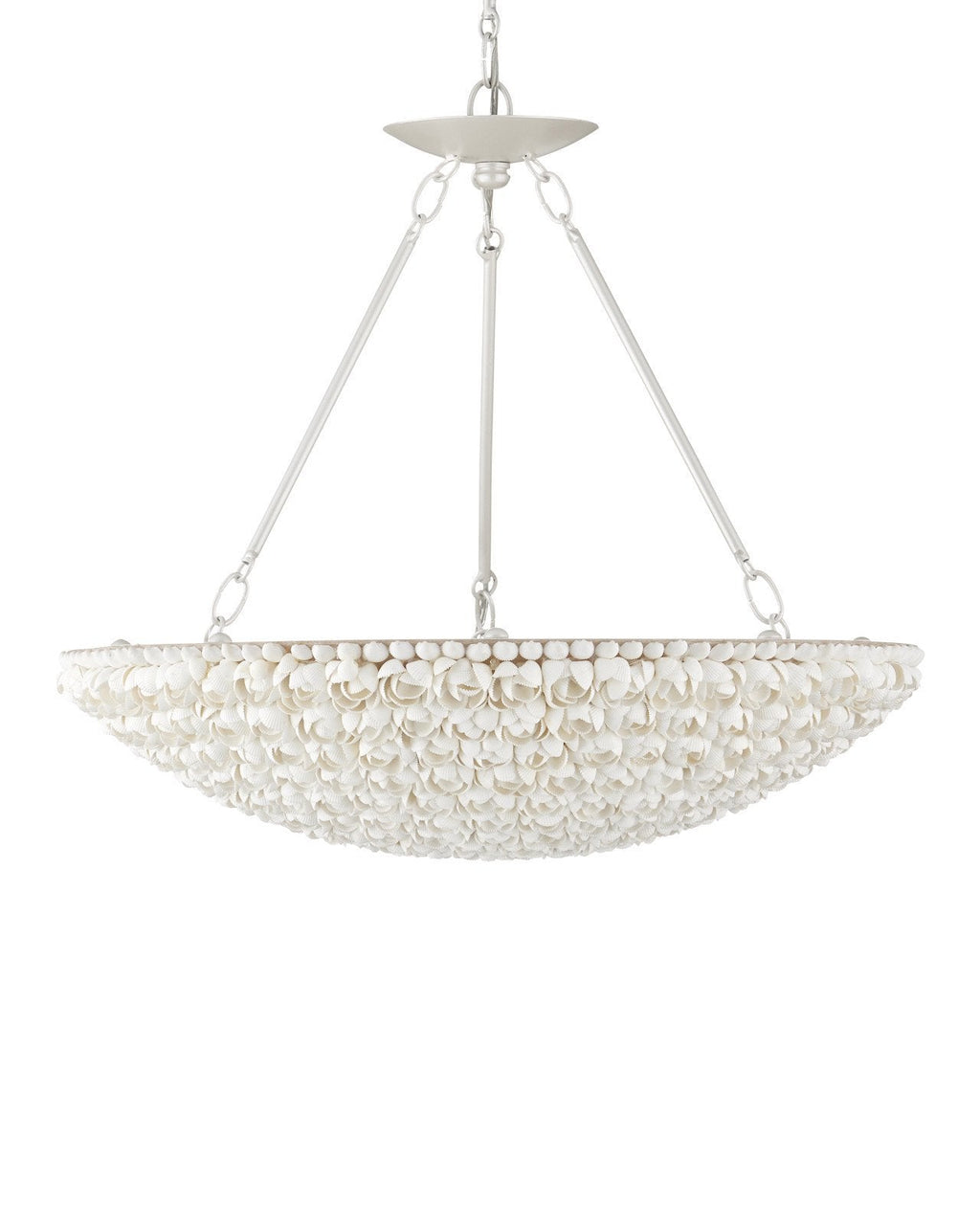 Layered Natural Shell LED Bowl Chandelier