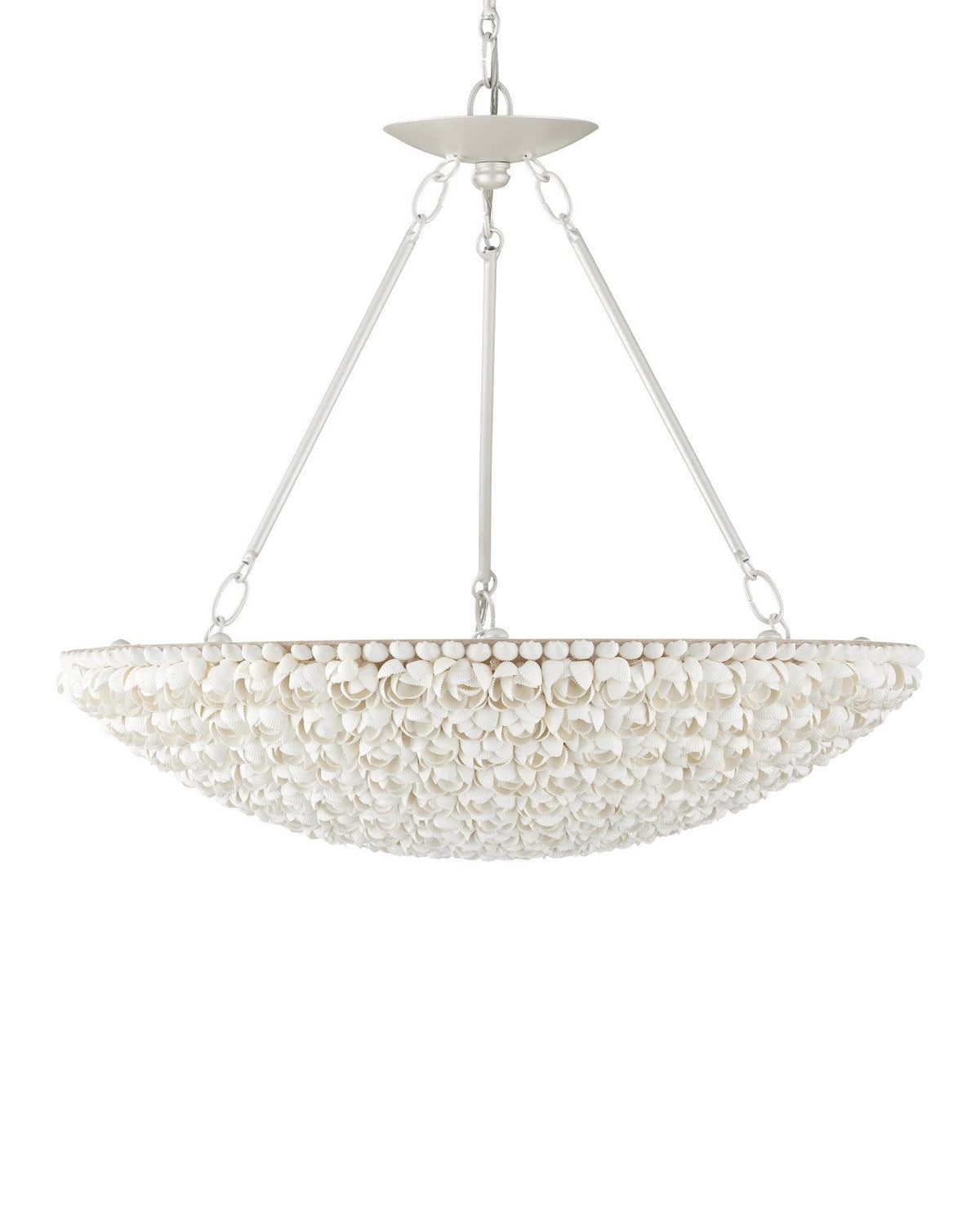 Layered Natural Shell LED Bowl Chandelier