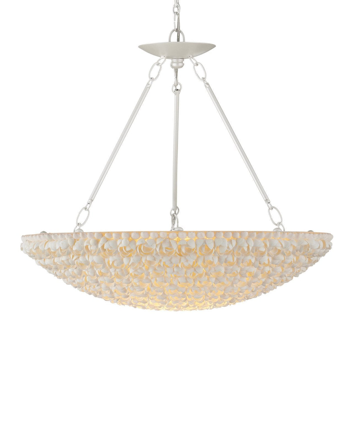 Layered Natural Shell LED Bowl Chandelier