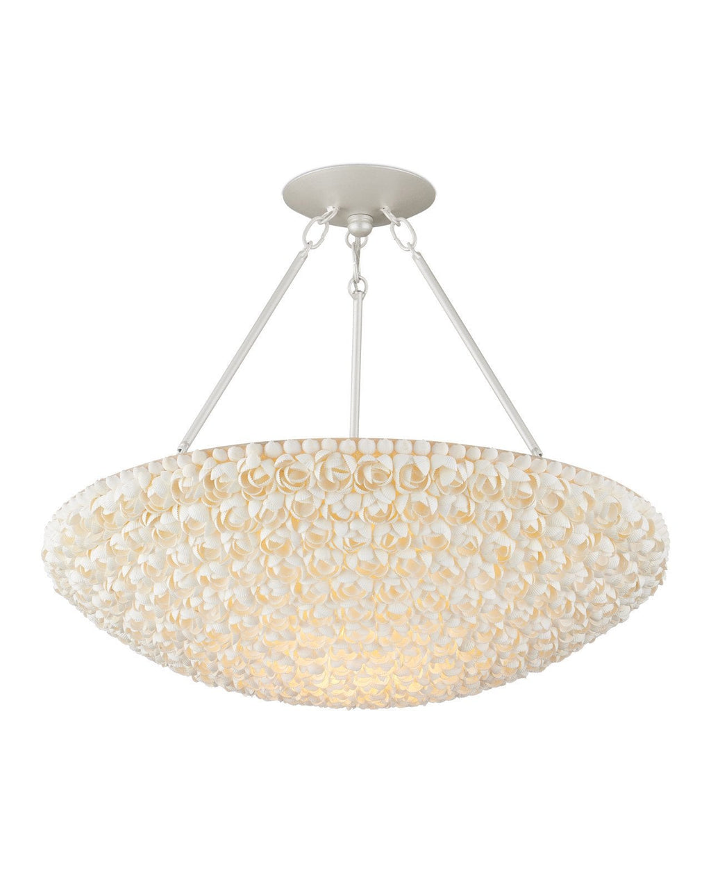 Layered Natural Shell LED Bowl Chandelier