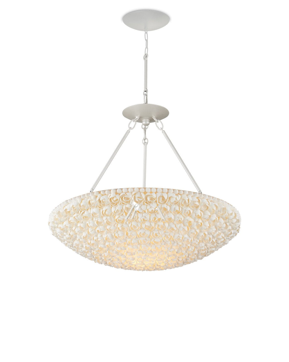 Layered Natural Shell LED Bowl Chandelier