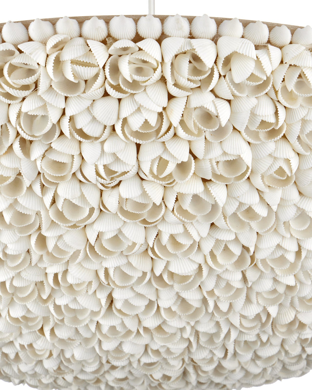 Layered Natural Shell LED Bowl Chandelier