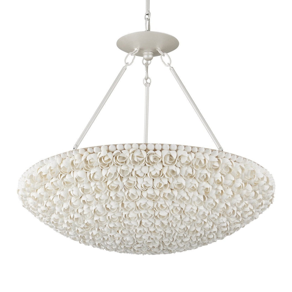 Layered Natural Shell LED Bowl Chandelier