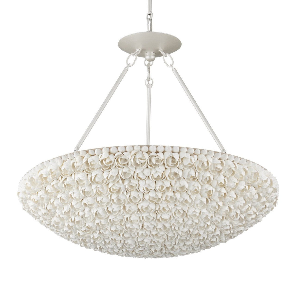 Layered Natural Shell LED Bowl Chandelier