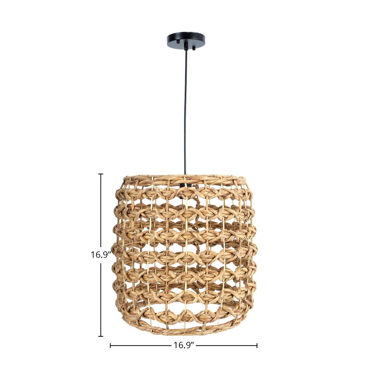Round Woven Water Hyacinth Chandelier
